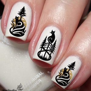 Norwegian Forest Cat Nail Art Decal Sticker