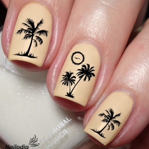 Tropical Palm Tree Nail Art Decal Sticker