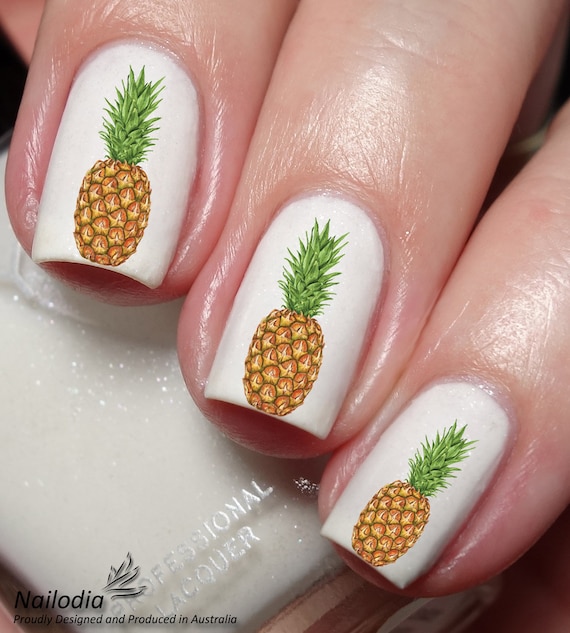 Tropical Pink Pineapple Nail Art