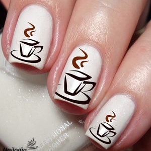 Coffee Lovers Nail Art Decal Sticker