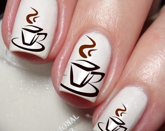 Coffee Lovers Nail Art Decal Sticker