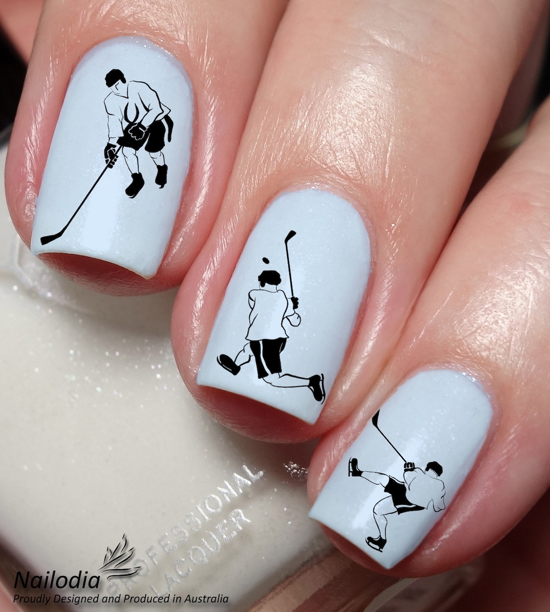 Ice Hockey Nail Art Decal Sticker Etsy