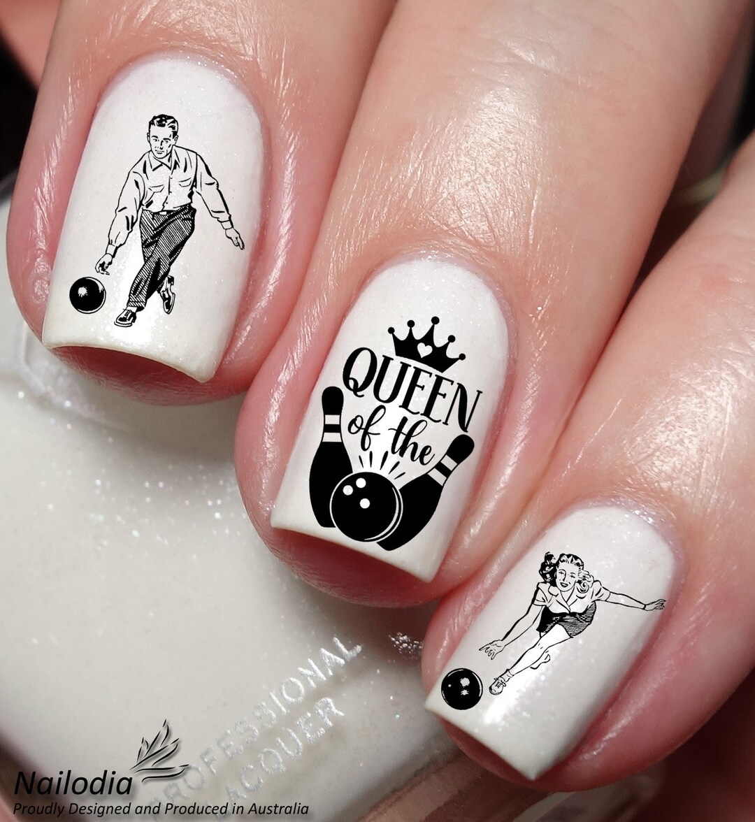 Queen of Bowling Nail Art Decal Sticker Etsy