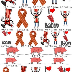 Bacon Lovers Nail Art Decal Sticker - Etsy