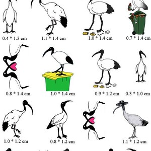 Bin chicken Ibis Nail Art Decal Sticker image 6