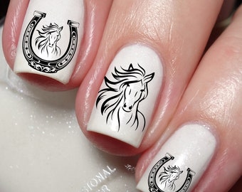 Lucky Horse Shoe Nail Art Decal Sticker