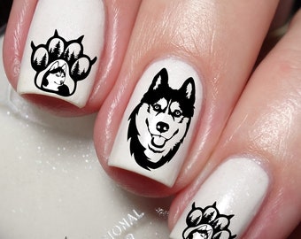 Husky Dog Mom Nail Art Decal Sticker