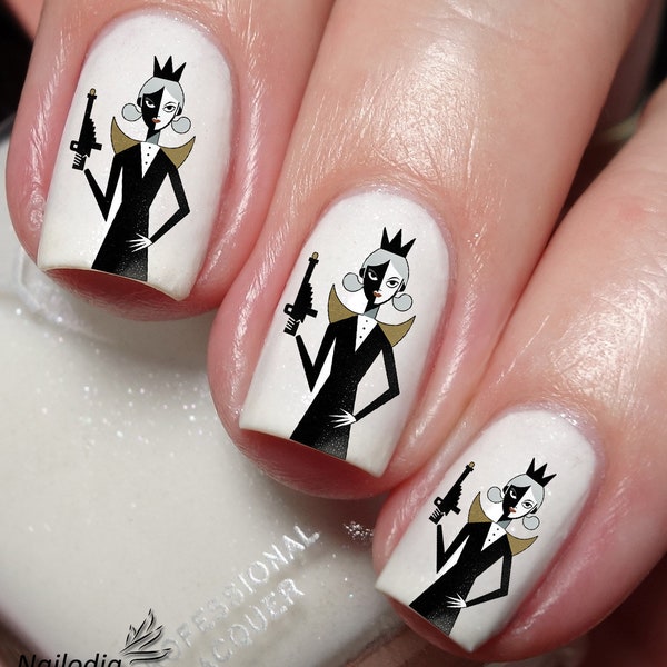 Gangster Queen Nail Art Decal Sticker