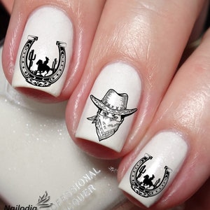 Western Cowboy Nail Art Decal Sticker