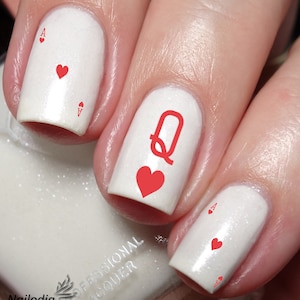 King Queen Jack & Ace of Heart Nail Art Decal Pegatina