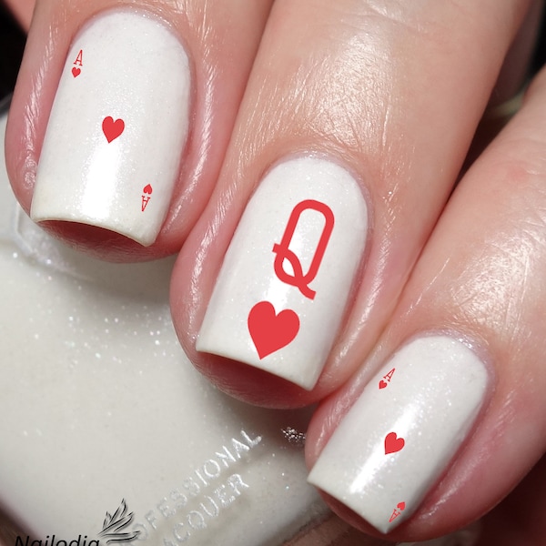 King Queen Jack & Ace of Heart Nail Art Decal Sticker