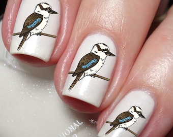 Cute Kookaburra Bird Nail Art Decal Sticker