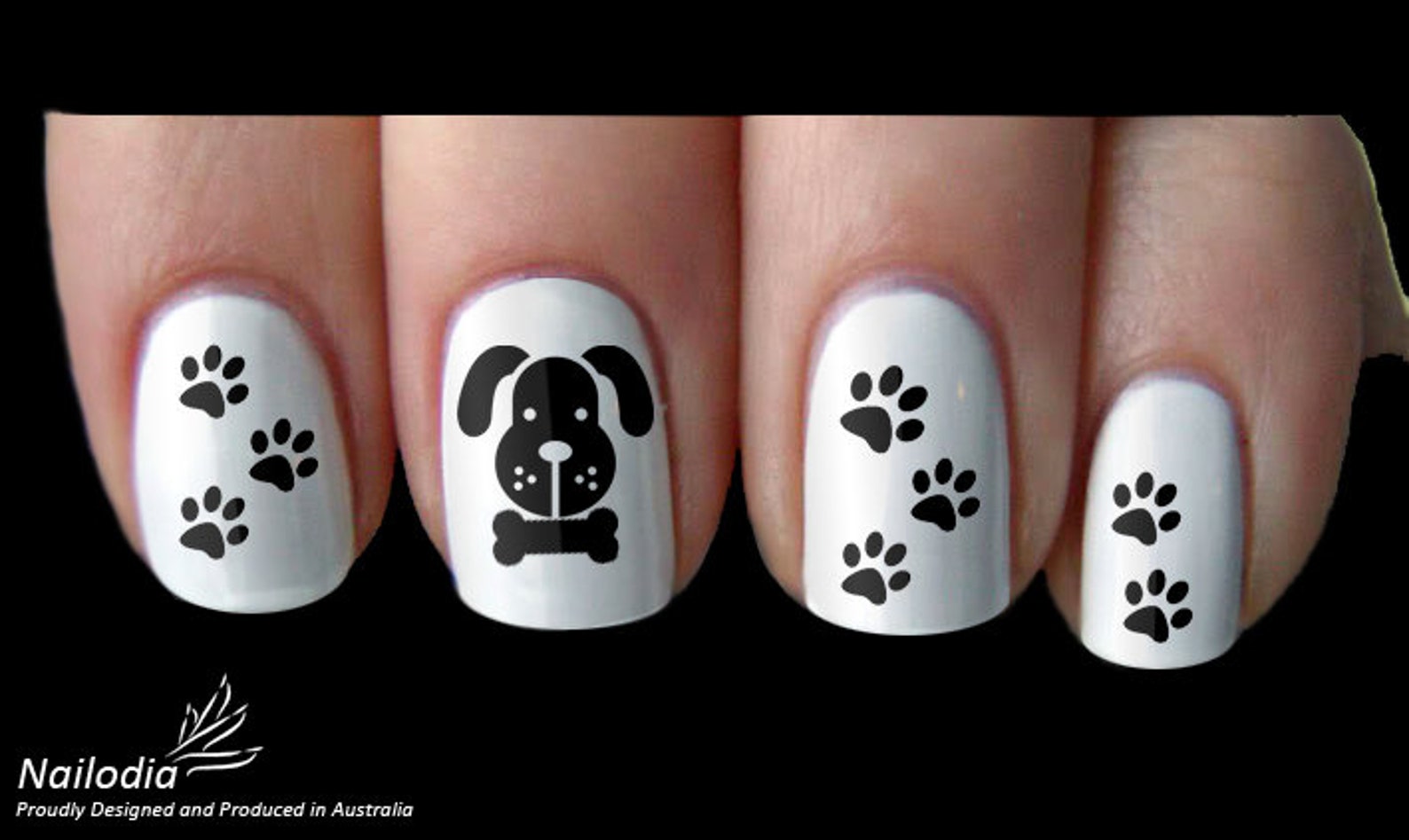 Dog Paw Nail Art Water Transfer Decal Wrap Sticker Etsy