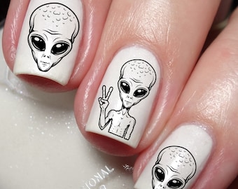 Alien & UFO Nail Art Decal Sticker