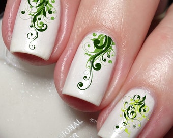 French Floral Flower Nail Art Decal Sticker