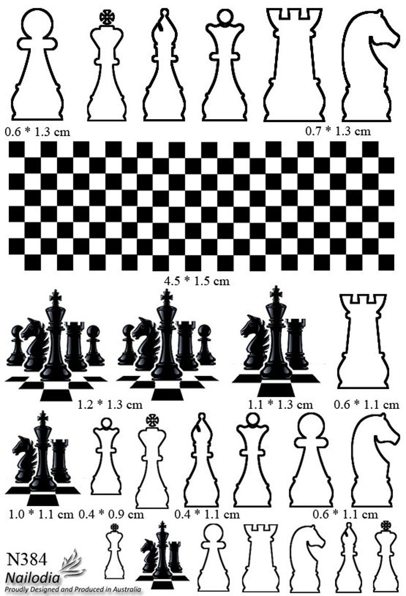 Chess Players Nail Art Decal Sticker image 8