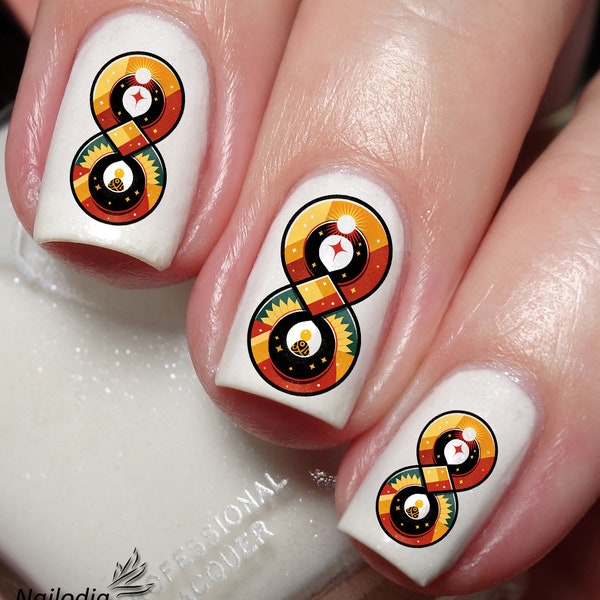 Chinese Lucky Number eight Nail Art Decal Sticker