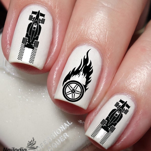 Racing Car Formula 1 Nail Art Decal Sticker