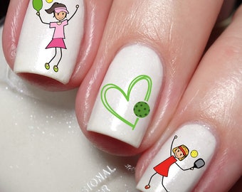 Pickleball Girl Nail Art Decal Sticker