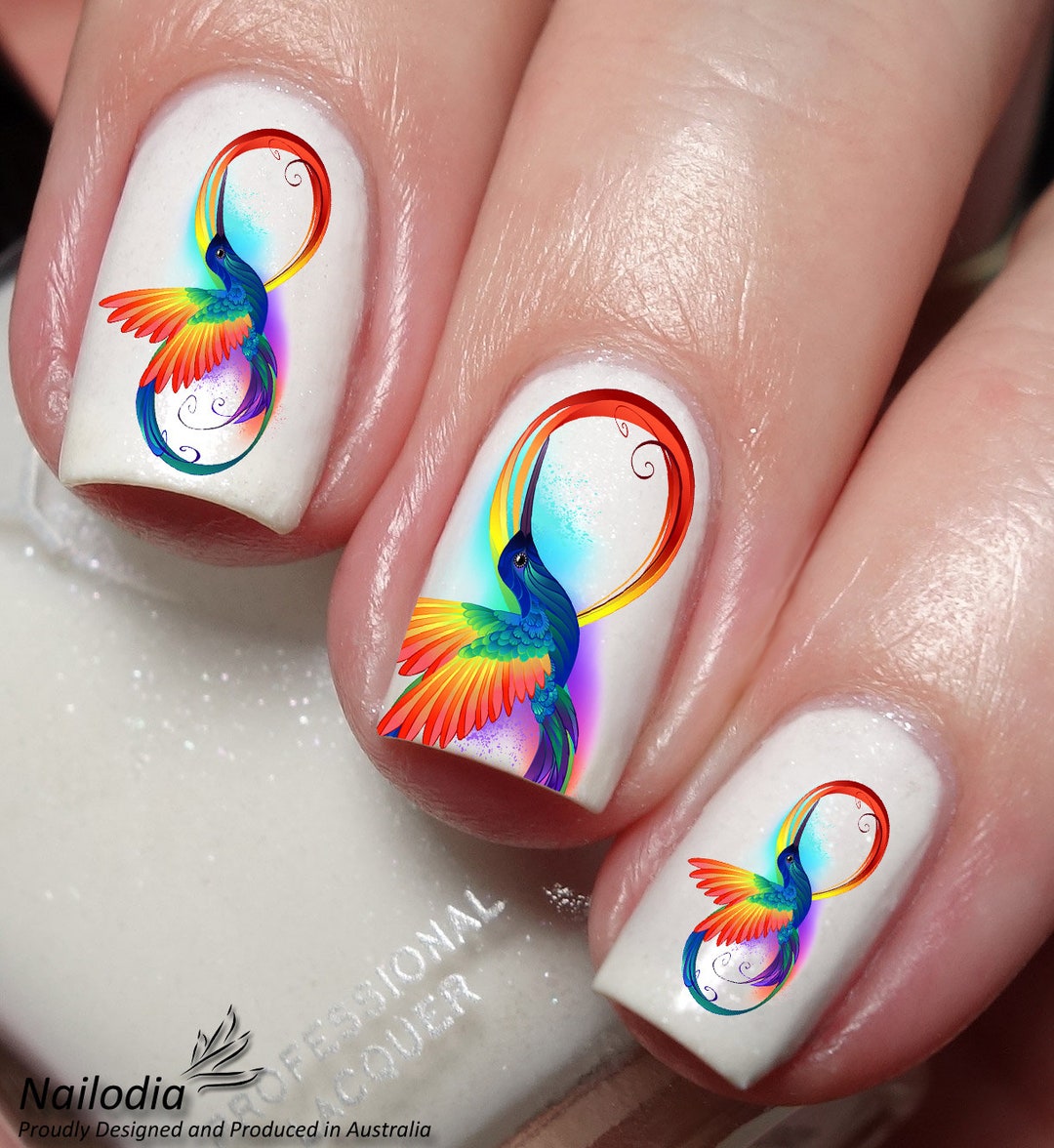 Flamingo Feather Nails 2025 Trend