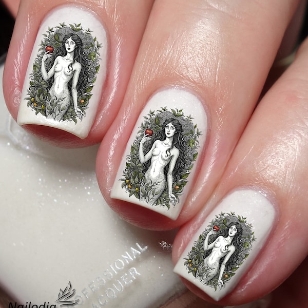 Adam and Eve Nail Art Decal Sticker