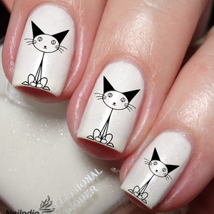 Sticky Figure Cat Nail Art Decal Sticker