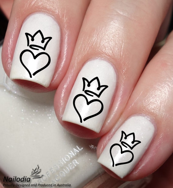 Stickers Autocollants Nail Art Motifs Cœur Rose Et Blanc - Accessoire Ongles Neuf