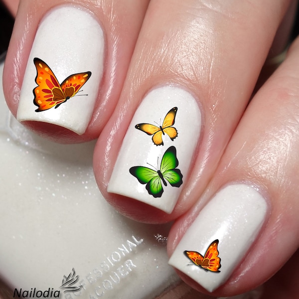 Butterfly Nail Decal Etsy