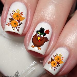 Thanksgiving Turkey Nail Art Decal Sticker