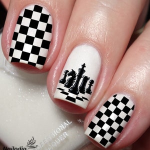 Chess Players Nail Art Decal Sticker image 3