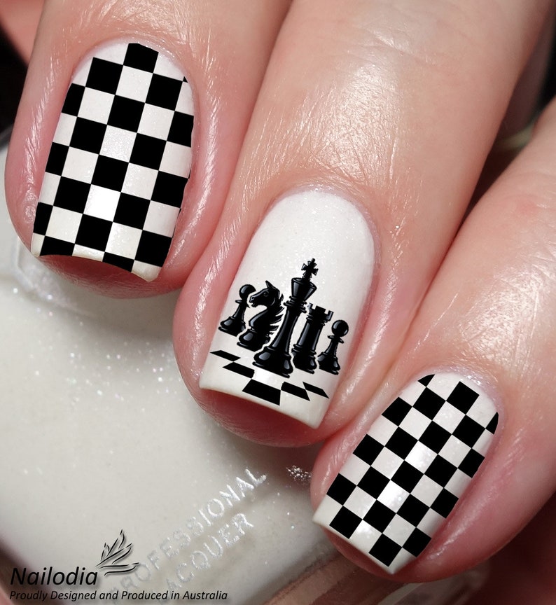 Chess Players Nail Art Decal Sticker image 3