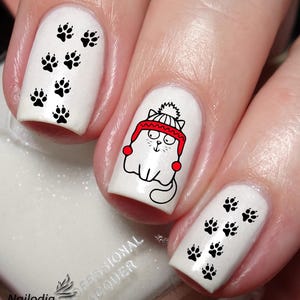 Fat Cat & Kitten Nail Art Decal Sticker