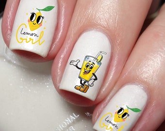 Lemon Girl Nail Art Decal Sticker