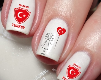 I love Turkey Nail Art Decal Sticker