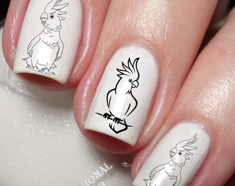 Cute Cockatoo Nail Art Decal Sticker