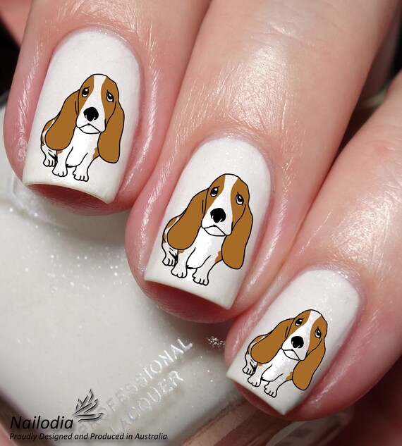 Adesivo Per Auto JDM Basset Hound 139x101 Mm | INDIGOS UG Vinile Tagliato Senza Sfondo | Bianco Resistente UV