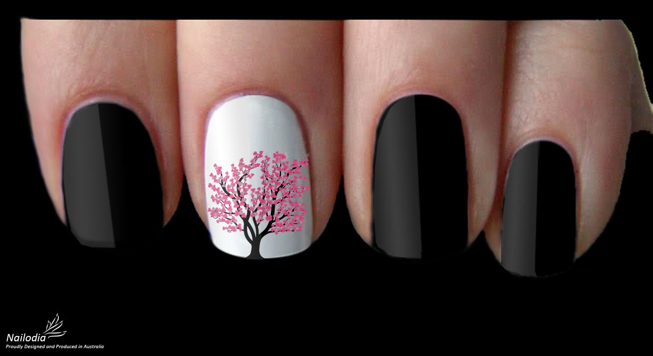 Cherry Blossom & Tree Nail Art Decal Sticker Etsy UK