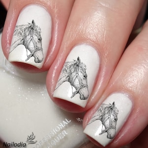 Adesivo per nail art con amanti dei cavalli