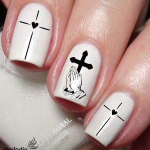 Jesus Cross Nail Art Decal Sticker