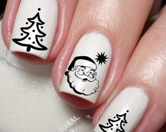 Christmas Xmas Santa Nail Art Decal Sticker