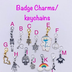 Badge reel charms, keychain charms, badge reel charms, badge reel decor, nurse charms, xray charms, rainbow charms, decorative badge charms