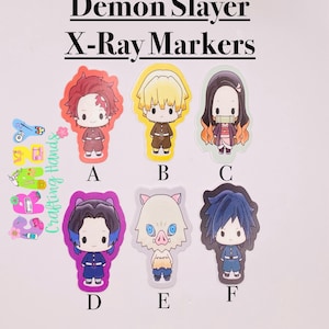 Slaying demons X-ray Markers, lead X-ray markers, rad tech, imaging markers, rad tech gifts, image indicator,fun Xray markers,cartoon marker