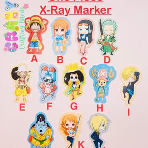 One Piece X-ray Markers, lead X-ray markers, rad tech, imaging markers, rad tech gifts, image indicator,fun Xray markers,cartoon marker