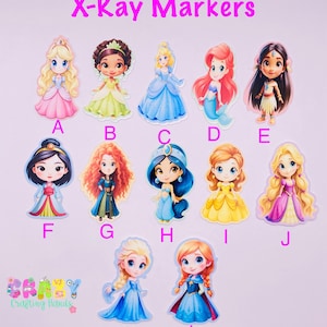 Princesses X-ray Markers, lead X-ray markers, rad tech, imaging markers, rad tech gifts, image indicator,fun Xray markers,cartoon marker