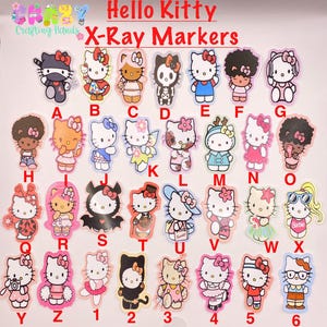 Hello Kitty Cat-röntgenmarkeringen, loden röntgenmarkers, rad tech, imaging-markers, rad tech-cadeaus, afbeeldingsindicator, leuke markeringen, tekenfilmmarker