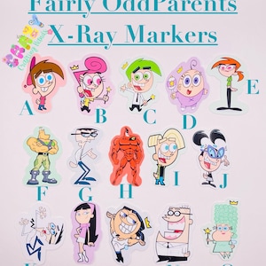 Fairly odd  peculiar parents X-ray Markers, lead X-ray markers, rad tech, imaging markers, rad tech gifts,fun Xray markers, cartoon marker