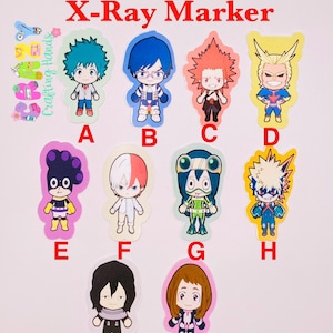 Acadamia hero&#39;s xray Markers, lead X-ray markers, rad tech, imaging markers, rad tech gifts, image indicator, fun markers, cartoon marker