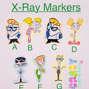 Laboratory of dexter student X-ray Markers, lead X-ray markers, rad tech, imaging markers, rad tech gifts,fun Xray markers, cartoon marker