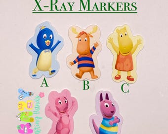 Backyardigans Friends X-ray Markers, lead X-ray markers, rad tech, imaging markers, student  rad tech gifts,fun Xray markers, cartoon marker