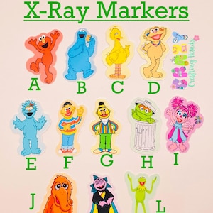 The street of Sesame student  X-ray Markers, lead X-ray markers, rad tech, imaging markers, rad tech gifts,fun Xray markers, cartoon marker